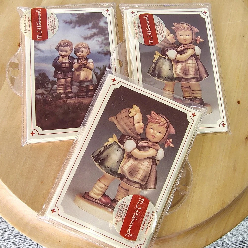 MJ Hummel Blank Note Cards Set of 3 New Vintage Stationery Collectible